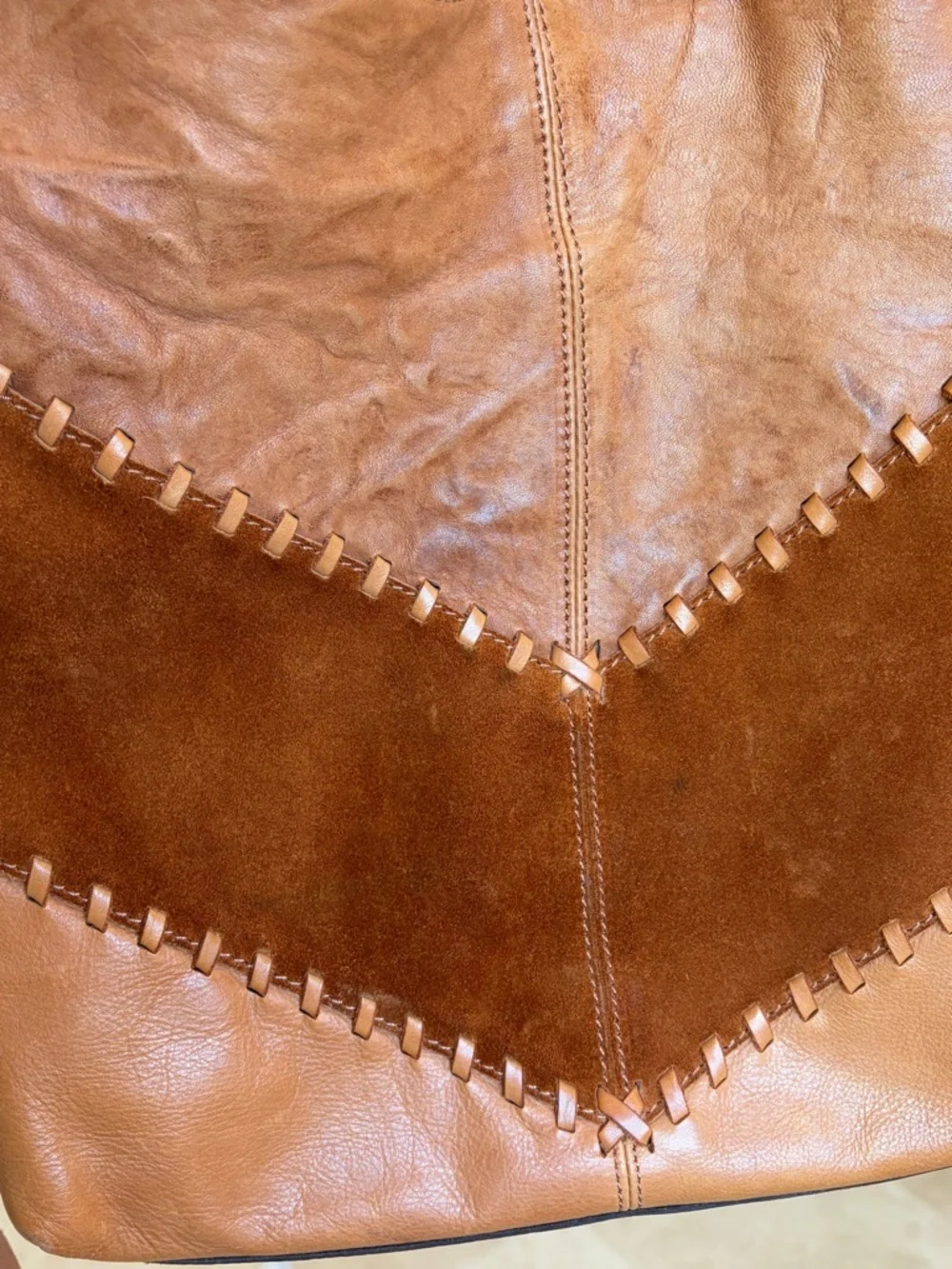 Johnny Was Suede Leather Hobo Bag